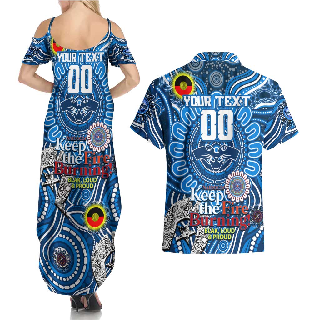 Custom Geelong Cats NAIDOC Week 2024 Couples Matching Summer Maxi Dress and Hawaiian Shirt Mascot Football