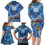 Custom Geelong Cats NAIDOC Week 2024 Family Matching Long Sleeve Bodycon Dress and Hawaiian Shirt Mascot Football