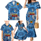 Custom Geelong Cats NAIDOC Week 2024 Family Matching Mermaid Dress and Hawaiian Shirt Mascot Football