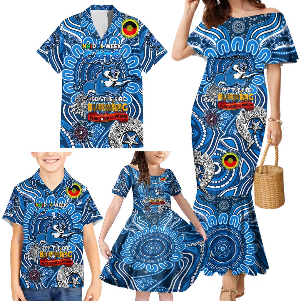 Custom Geelong Cats NAIDOC Week 2024 Family Matching Mermaid Dress and Hawaiian Shirt Mascot Football