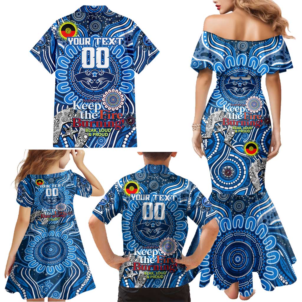 Custom Geelong Cats NAIDOC Week 2024 Family Matching Mermaid Dress and Hawaiian Shirt Mascot Football