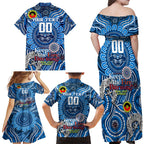 Custom Geelong Cats NAIDOC Week 2024 Family Matching Off Shoulder Maxi Dress and Hawaiian Shirt Mascot Football