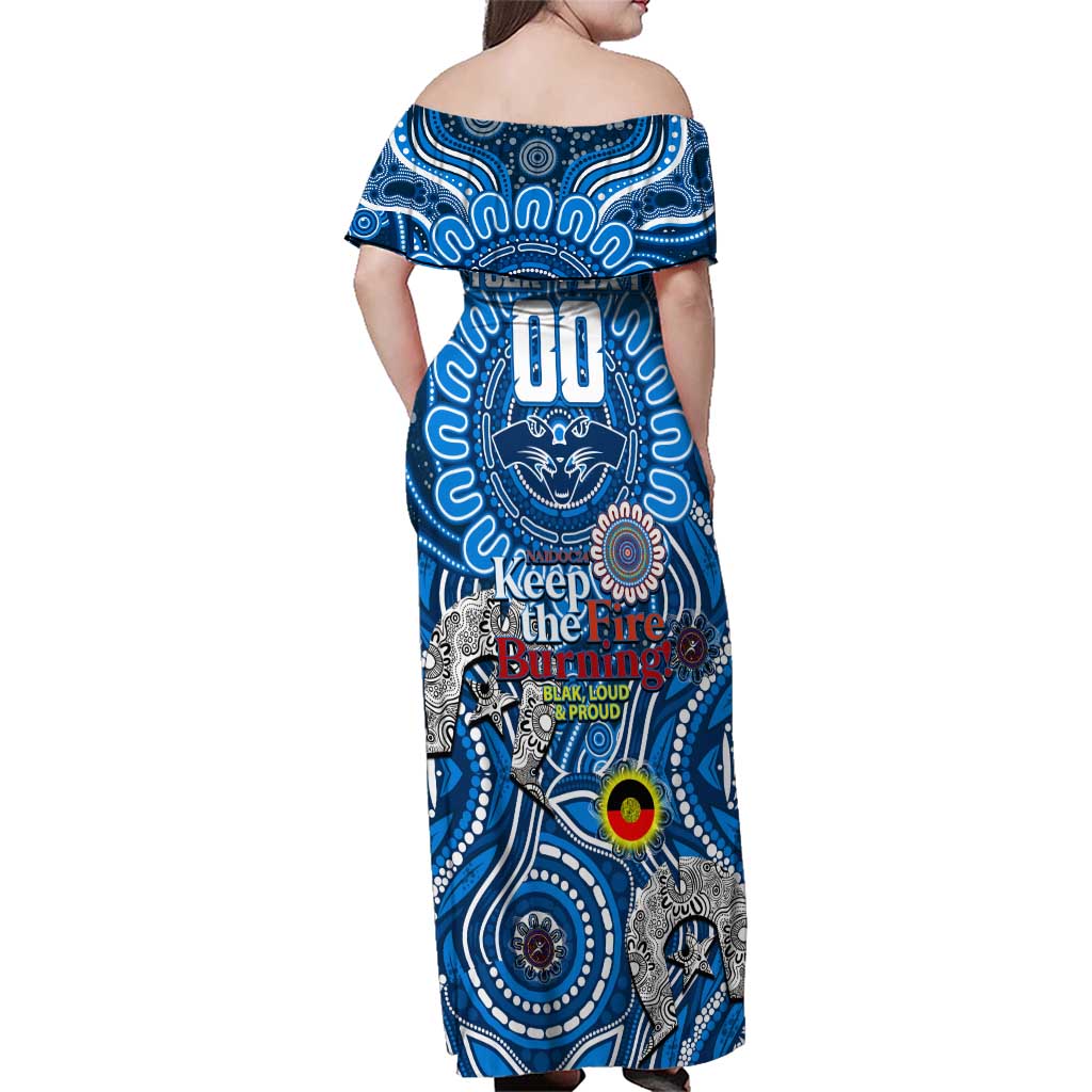Custom Geelong Cats NAIDOC Week 2024 Family Matching Off Shoulder Maxi Dress and Hawaiian Shirt Mascot Football
