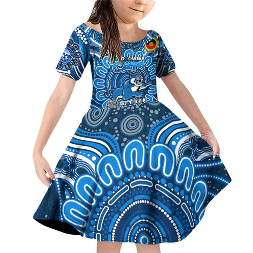 Custom Geelong Cats NAIDOC Week 2024 Family Matching Off Shoulder Short Dress and Hawaiian Shirt Mascot Football