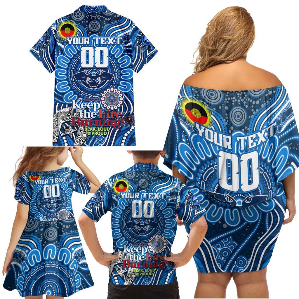 Custom Geelong Cats NAIDOC Week 2024 Family Matching Off Shoulder Short Dress and Hawaiian Shirt Mascot Football