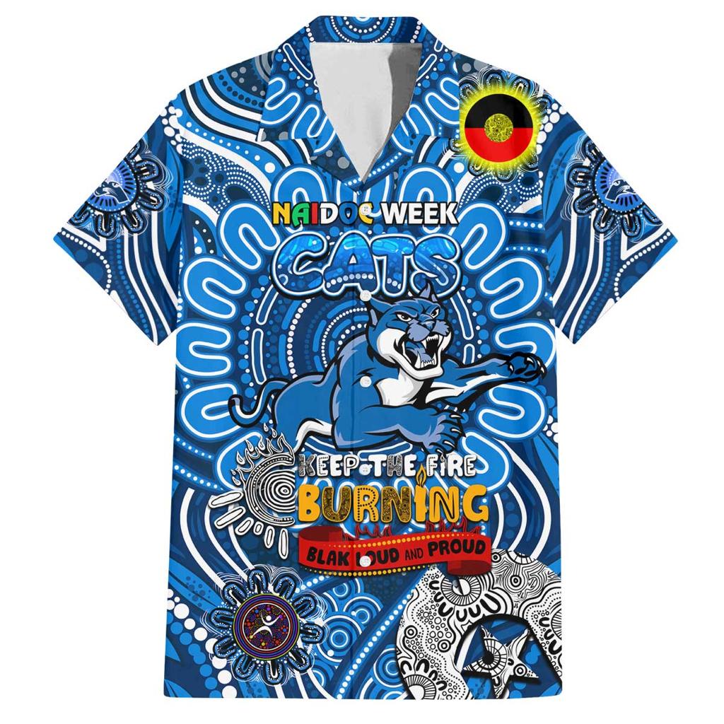 Custom Geelong Cats NAIDOC Week 2024 Family Matching Puletasi and Hawaiian Shirt Mascot Football