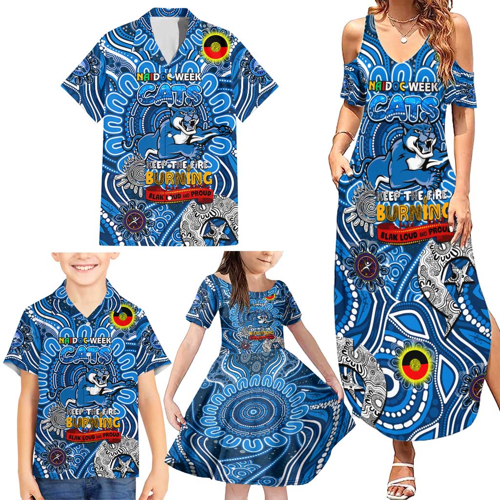 Custom Geelong Cats NAIDOC Week 2024 Family Matching Summer Maxi Dress and Hawaiian Shirt Mascot Football