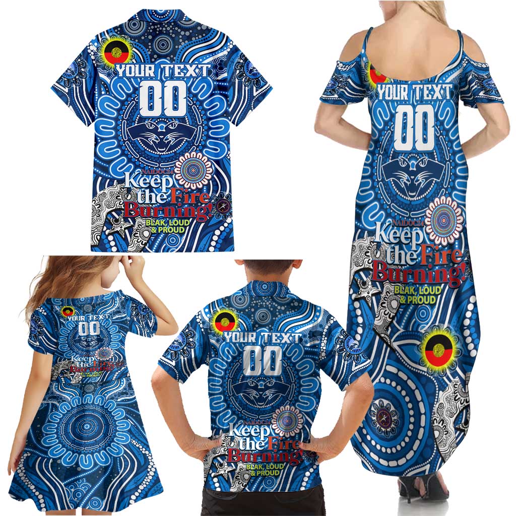 Custom Geelong Cats NAIDOC Week 2024 Family Matching Summer Maxi Dress and Hawaiian Shirt Mascot Football