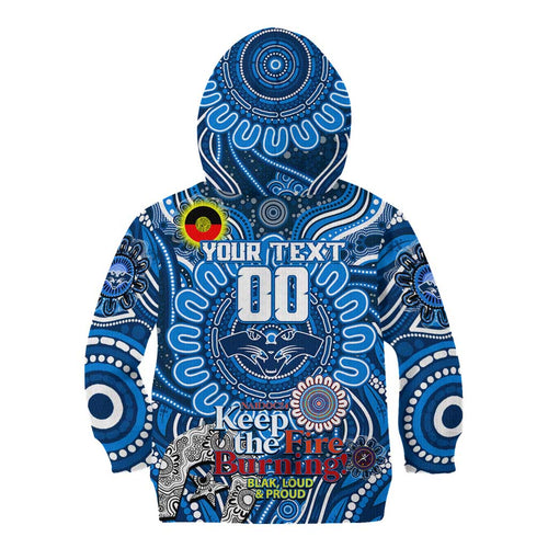 Custom Geelong Cats NAIDOC Week 2024 Kid Hoodie Mascot Football