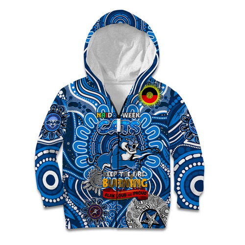 Custom Geelong Cats NAIDOC Week 2024 Kid Hoodie Mascot Football