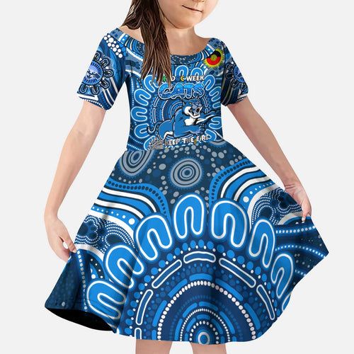 Custom Geelong Cats NAIDOC Week 2024 Kid Short Sleeve Dress Mascot Football