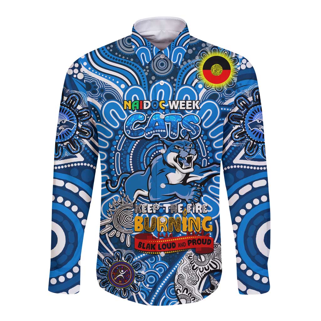 Custom Geelong Cats NAIDOC Week 2024 Long Sleeve Button Shirt Mascot Football