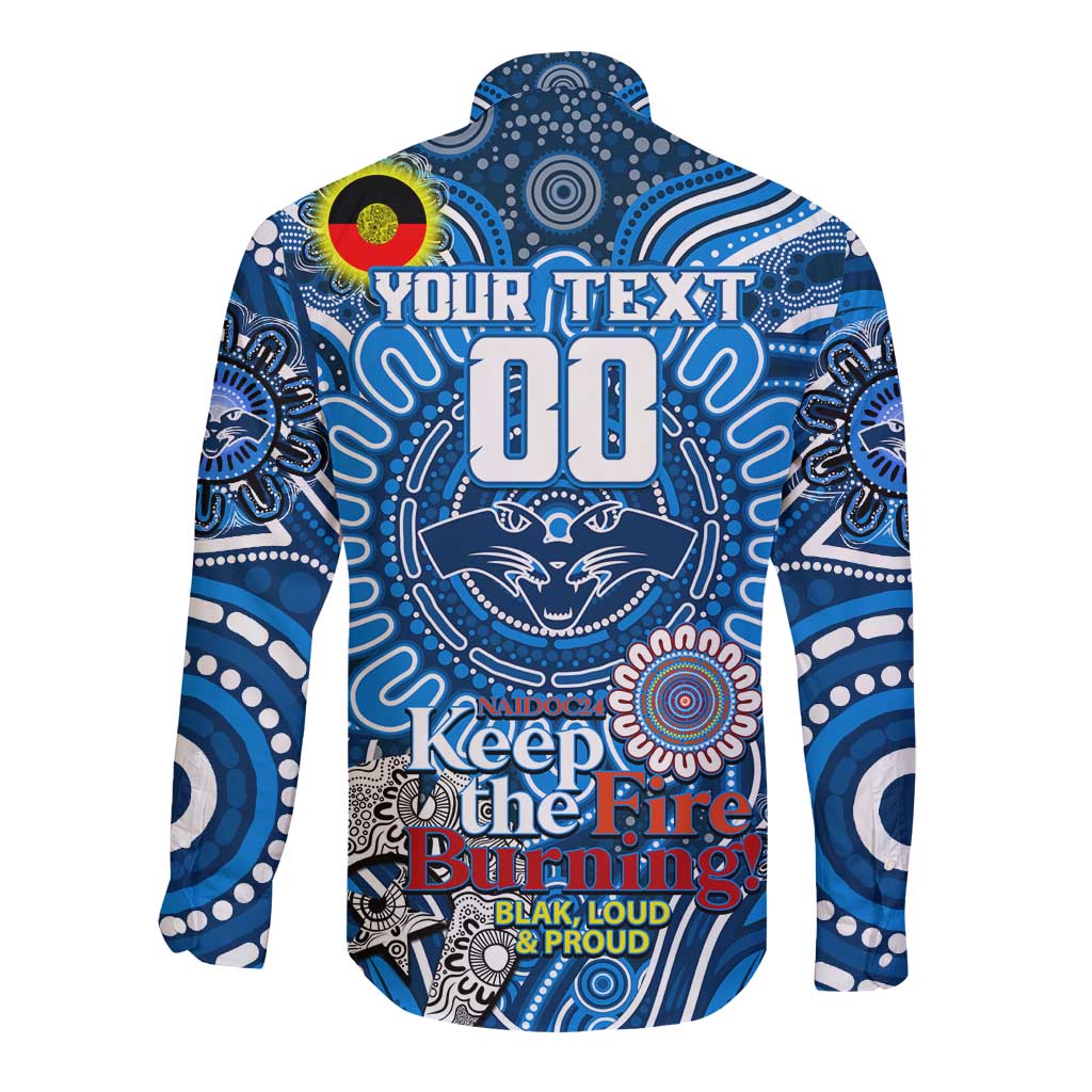 Custom Geelong Cats NAIDOC Week 2024 Long Sleeve Button Shirt Mascot Football