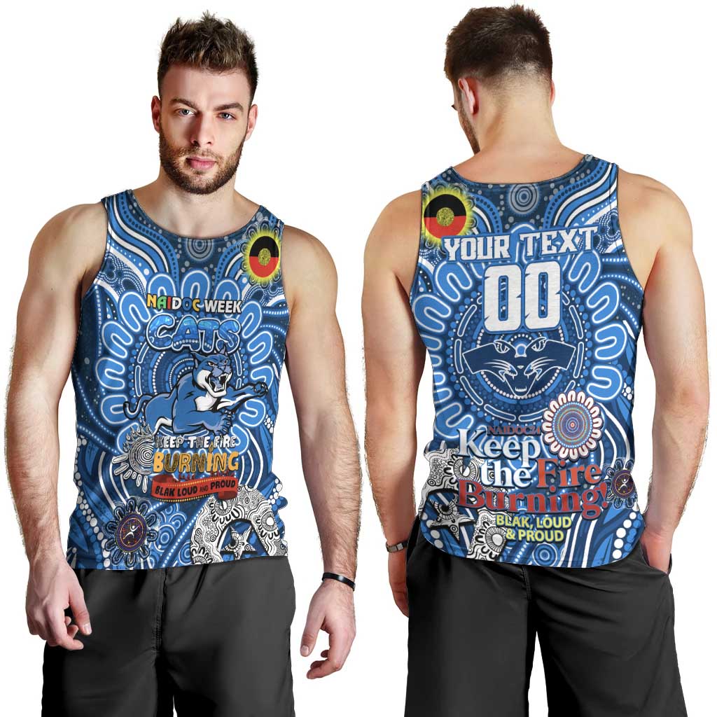Custom Geelong Cats NAIDOC Week 2024 Men Tank Top Mascot Football