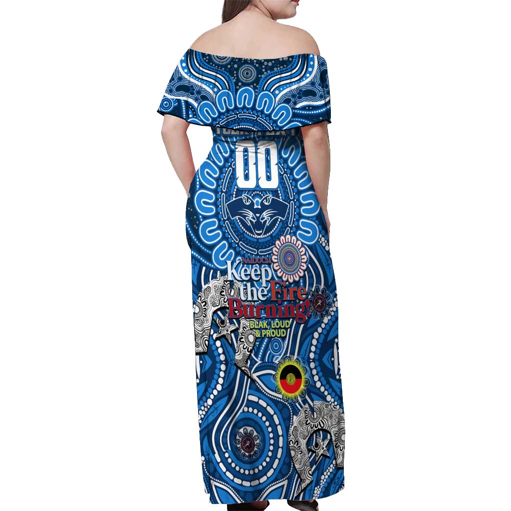Custom Geelong Cats NAIDOC Week 2024 Off Shoulder Maxi Dress Mascot Football