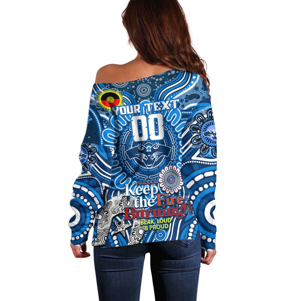 Custom Geelong Cats NAIDOC Week 2024 Off Shoulder Sweater Mascot Football