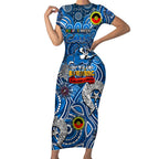 Custom Geelong Cats NAIDOC Week 2024 Short Sleeve Bodycon Dress Mascot Football