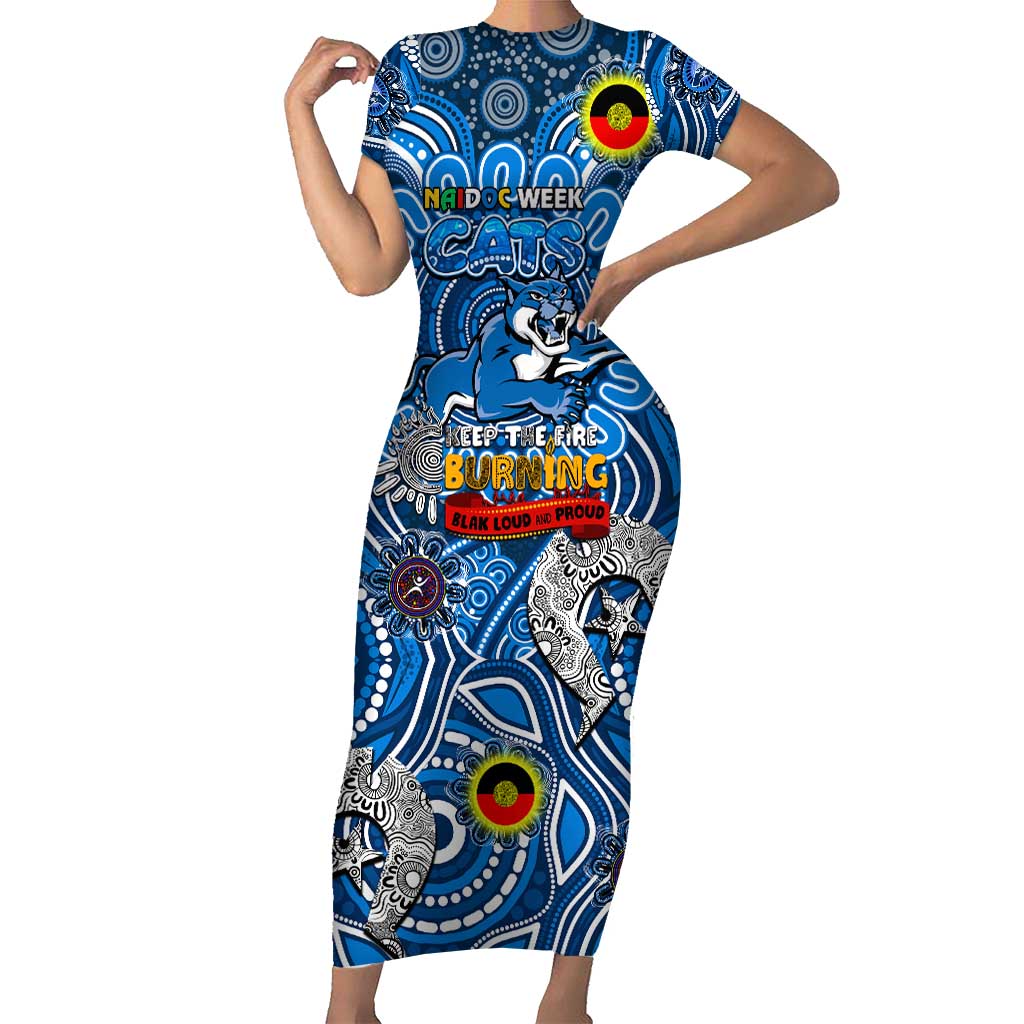 Custom Geelong Cats NAIDOC Week 2024 Short Sleeve Bodycon Dress Mascot Football