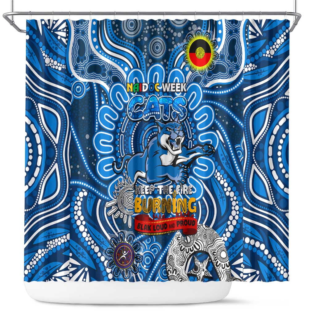 Geelong Cats NAIDOC Week 2024 Shower Curtain Mascot Football