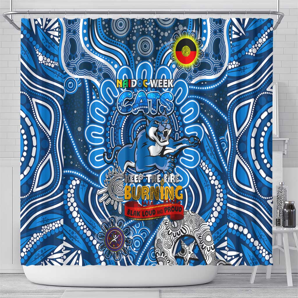 Geelong Cats NAIDOC Week 2024 Shower Curtain Mascot Football