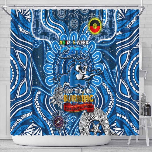 Geelong Cats NAIDOC Week 2024 Shower Curtain Mascot Football