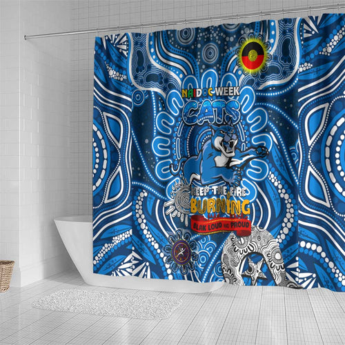 Geelong Cats NAIDOC Week 2024 Shower Curtain Mascot Football