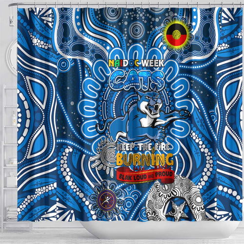 Geelong Cats NAIDOC Week 2024 Shower Curtain Mascot Football