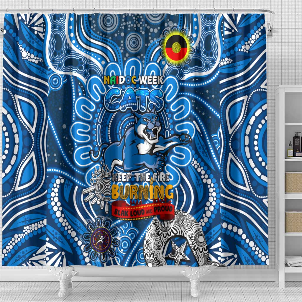 Geelong Cats NAIDOC Week 2024 Shower Curtain Mascot Football