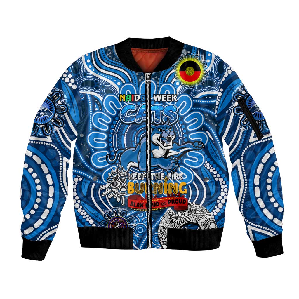 Custom Geelong Cats NAIDOC Week 2024 Sleeve Zip Bomber Jacket Mascot Football