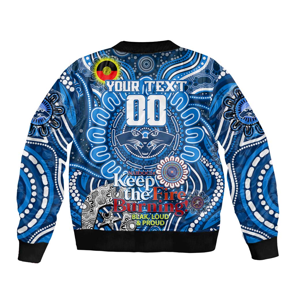 Custom Geelong Cats NAIDOC Week 2024 Sleeve Zip Bomber Jacket Mascot Football