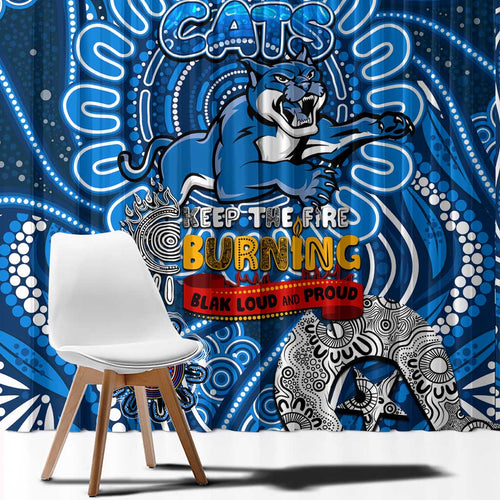Geelong Cats NAIDOC Week 2024 Window Curtain Mascot Football