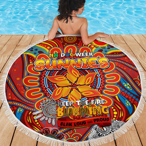 Gold Coast Suns NAIDOC Week 2024 Beach Blanket Mascot Football