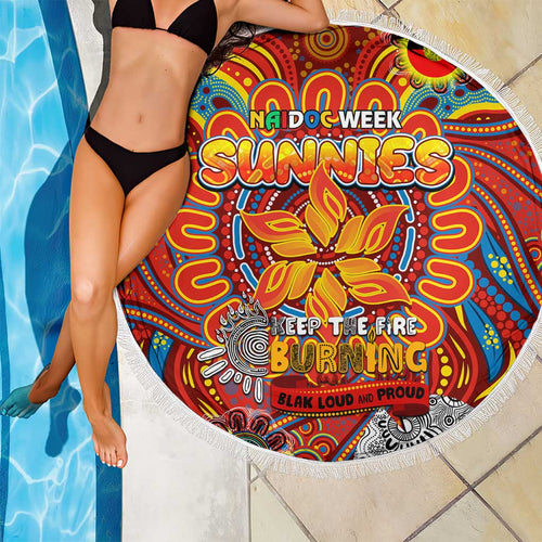 Gold Coast Suns NAIDOC Week 2024 Beach Blanket Mascot Football