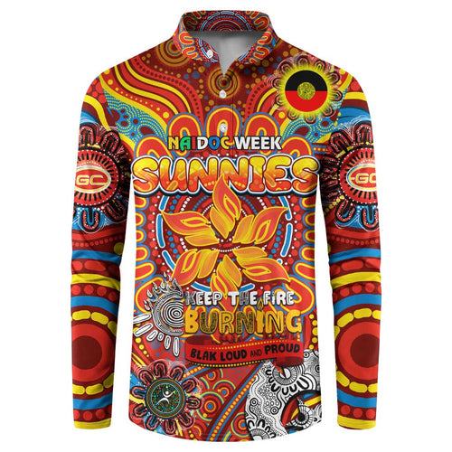 Custom Gold Coast Suns NAIDOC Week 2024 Button Sweatshirt Mascot Football