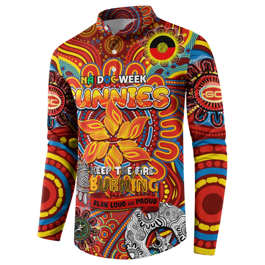 Custom Gold Coast Suns NAIDOC Week 2024 Button Sweatshirt Mascot Football