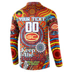 Custom Gold Coast Suns NAIDOC Week 2024 Button Sweatshirt Mascot Football
