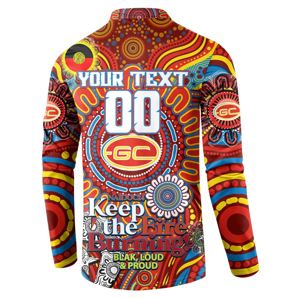 Custom Gold Coast Suns NAIDOC Week 2024 Button Sweatshirt Mascot Football