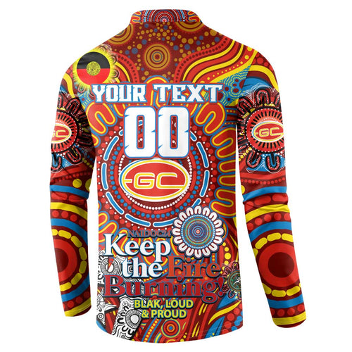 Custom Gold Coast Suns NAIDOC Week 2024 Button Sweatshirt Mascot Football