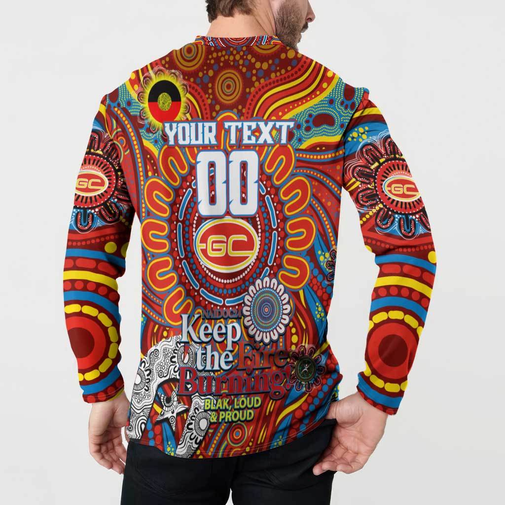 Custom Gold Coast Suns NAIDOC Week 2024 Button Sweatshirt Mascot Football