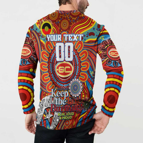 Custom Gold Coast Suns NAIDOC Week 2024 Button Sweatshirt Mascot Football
