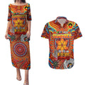Custom Gold Coast Suns NAIDOC Week 2024 Couples Matching Puletasi and Hawaiian Shirt Mascot Football