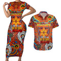 Custom Gold Coast Suns NAIDOC Week 2024 Couples Matching Short Sleeve Bodycon Dress and Hawaiian Shirt Mascot Football