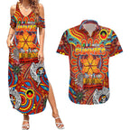 Custom Gold Coast Suns NAIDOC Week 2024 Couples Matching Summer Maxi Dress and Hawaiian Shirt Mascot Football