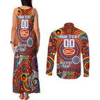 Custom Gold Coast Suns NAIDOC Week 2024 Couples Matching Tank Maxi Dress and Long Sleeve Button Shirt Mascot Football