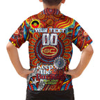 Custom Gold Coast Suns NAIDOC Week 2024 Family Matching Long Sleeve Bodycon Dress and Hawaiian Shirt Mascot Football