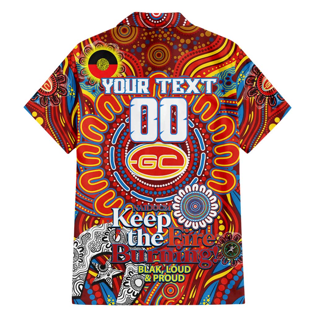 Custom Gold Coast Suns NAIDOC Week 2024 Family Matching Long Sleeve Bodycon Dress and Hawaiian Shirt Mascot Football