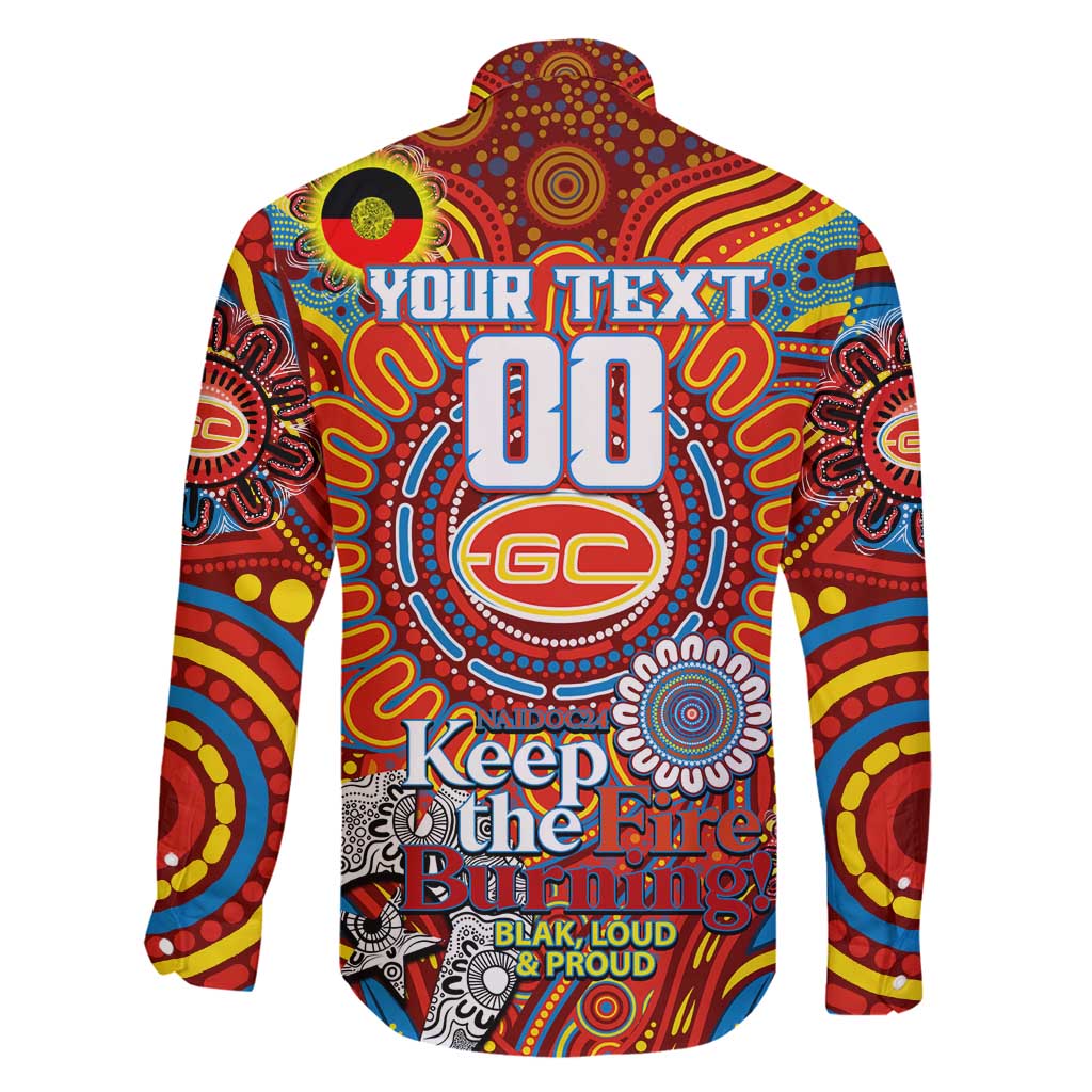 Custom Gold Coast Suns NAIDOC Week 2024 Family Matching Long Sleeve Bodycon Dress and Hawaiian Shirt Mascot Football