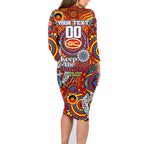 Custom Gold Coast Suns NAIDOC Week 2024 Family Matching Long Sleeve Bodycon Dress and Hawaiian Shirt Mascot Football