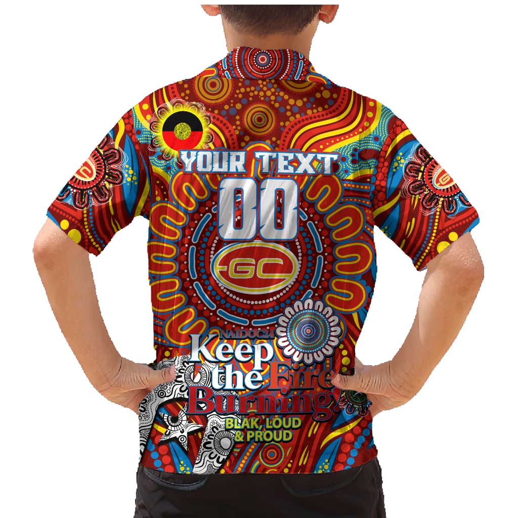 Custom Gold Coast Suns NAIDOC Week 2024 Family Matching Mermaid Dress and Hawaiian Shirt Mascot Football