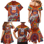 Custom Gold Coast Suns NAIDOC Week 2024 Family Matching Mermaid Dress and Hawaiian Shirt Mascot Football